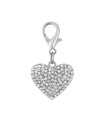 Puffy Heart D-Ring Pet Collar Charm by FouFou Dog - Clear