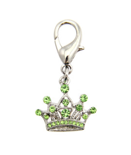 Royal Crown D-Ring Pet Collar Charm by FouFou Dog - Green