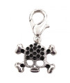 Skull D-Ring Pet Collar Charm by FouFou Dog - Black
