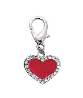 Enamel Heart D-Ring Pet Collar Charm by FouFou Dog - Red