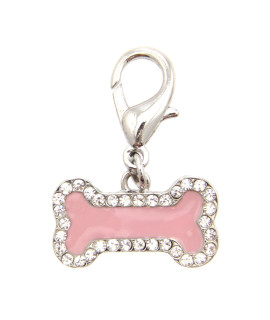 Enamel Bone D-Ring Pet Collar Charm by FouFou Dog - Pink