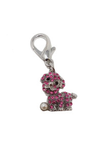 Pearl Dog D-Ring Pet Collar Charm by foufou Dog - Pink
