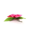 Flower Dog Bow with Alligator Clip - Hot Pink