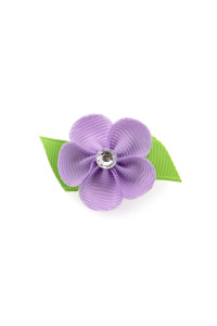 Flower Dog Bow with Alligator Clip - Light Orchid