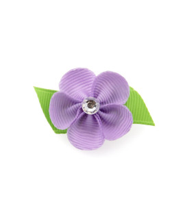 Flower Dog Bow with Alligator Clip - Light Orchid