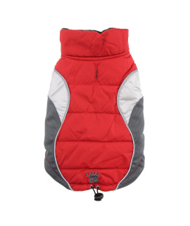Wave Reflective Puffer Dog Vest By Hip Doggie - Red