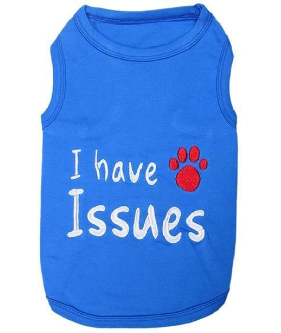 I Have Issues Dog Tank by Parisian Pet - Blue