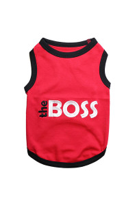 The BOSS Dog Tank - Red with Black Trim