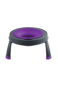 Single Elevated Dog Bowl By Popware - Purple