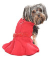 Parisian Pet Satin Embellished Dog Dress - Red