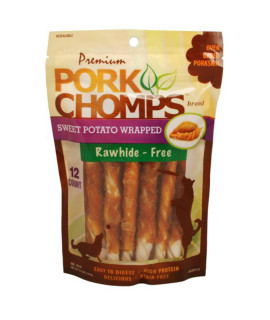 Pork Chomps Mini Twists Dog Treats - Sweet Potato