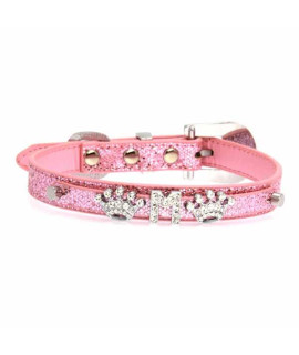 Foxy Glitz Dog Collar with Letter Strap by Cha-Cha Couture - Pink