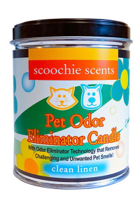 Scoochie Scents Clean Linen Pet Odor Eliminator Candle Tin