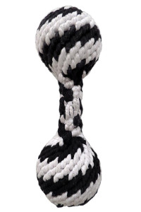 Large Super Scooch Braided Rope Squeaker Dumbbell 12 Inch