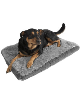 Fuzzy Pet Bed - Large, Gray