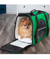 Dark Green Pet Carrier Soft Sided Travel Bag Airline Approved For Cats & Dogs - Lg
