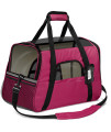 Hot Pink Pet Carrier Soft Sided Travel Bag Airline Approved For Cats & Dogs - Lg