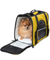Yellow Pet Carrier Soft Sided Travel Bag Airline Approved For Cats & Dogs - Lg