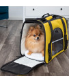 Yellow Pet Carrier Soft Sided Travel Bag Airline Approved For Cats & Dogs - Lg