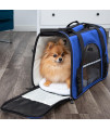 Dark Blue Pet Carrier Soft Sided Travel Bag Airline Approved For Cats & Dogs - Sm