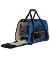 Dark Blue Pet Carrier Soft Sided Travel Bag Airline Approved For Cats & Dogs - Sm