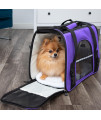 Purple Pet Carrier Soft Sided Travel Bag Airline Approved For Cats & Dogs - Sm