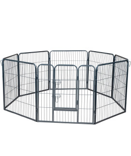 Paws & Pals Dog Animal Heavy Duty Metal Pet Playpen Fence Kennel, 01-32