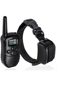 Rechargeable Remote Dog Training Collar 330 Yard Radius Lcd 100Lv Shock Pet Bark, 1 Collar