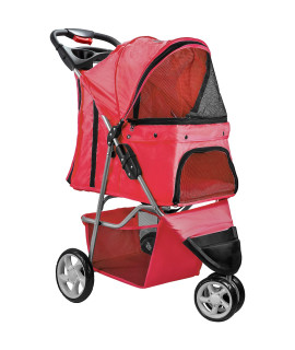 Red Pet Stroller, 3 Wheel