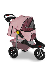 Ptst-05-Bk Oxgord Pet Stroller 3-Wheel Pink