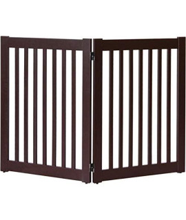 Highlander Series Solid Wood Pet Gates Are Handcrafted By Amish Craftsman - 32" High - 2 Panel - Mahogany