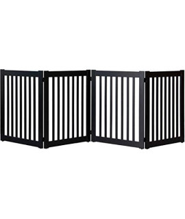 Highlander Series Solid Wood Pet Gates Are Handcrafted By Amish Craftsman - 32" High - 4 Panel - Black