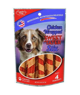Carolina Prime Chicken Wrapped Sweet Tater Stix Dog Treats 5 oz