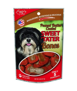 Carolina Prime Peanut Butter & Sweet Tater Bones Dog Treats 5 oz