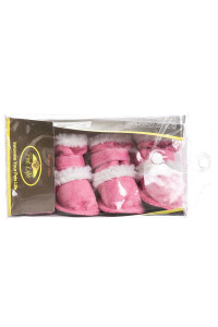 PL MD PINK/WHT DOG BOOTS