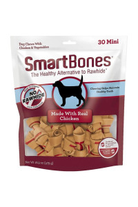 SmartBones Mini Vegetable and Chicken Bones Rawhide Free Dog Chew 30 count