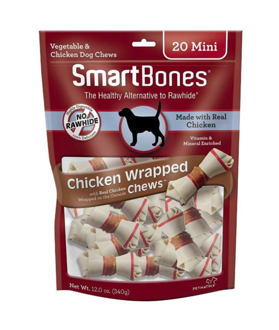 SmartBones Vegetable and Chicken Wrapped Rawhide Free Dog Bone 20 count