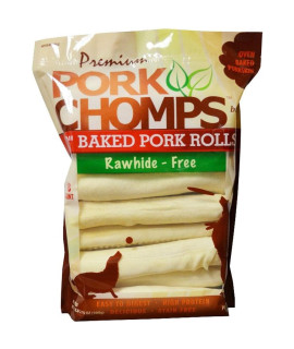 Pork Chomps Baked Pork Rolls Dog Treats - Large 18 count