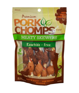 Pork Chomps Premium Nutri Chomps Meaty Skewers 6 count