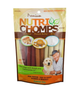 Pork Chomps Premium Nutri Chomps Assorted Flavor Twist - MIni 15 count