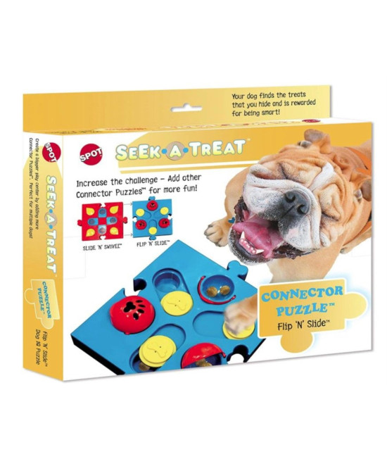 Spot Seek-A-Treat Flip 'N Slide Connector Puzzle Interactive Dog Treat and Toy Puzzle 1 count