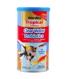 Wardley Clearwater Tropical Fish Flake with Probiotics 2.2 oz