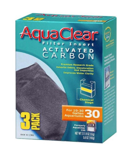 Aquaclear Activated Carbon Filter Inserts Size 30 - 3 count