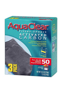 Aquaclear Activated Carbon Filter Inserts Size 50 - 3 count