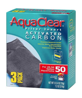 Aquaclear Activated Carbon Filter Inserts Size 50 - 3 count