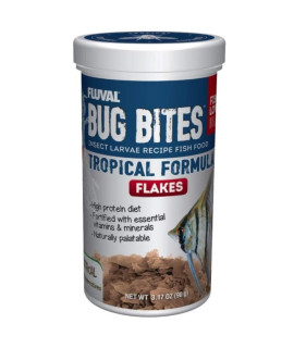 Fluval Bug Bites Insect Larvae Tropical Fish Flake 3.17 oz