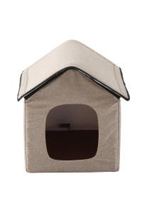 Pet Life "Hush Puppy" Electronic Heating And Cooling Smart Collapsible Pet House- Large/Beige