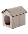 Pet Life "Hush Puppy" Electronic Heating And Cooling Smart Collapsible Pet House- Large/Beige