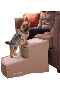 Pet Gear Easy Step II Pet Stairs, 2 Step for Cats/Dogs up to 150 Pounds, Portable, Removable Washable Carpet Tread, 2-Step, Tan