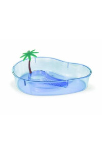 Lees Turtle Lagoon, Kidney w/ Plant, 14-Inch by 10-1/8-Inch by 3-Inch